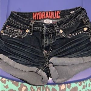 2 pairs of jean shortie shorts
